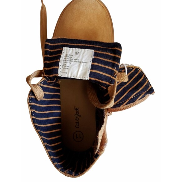 Cat & Jack Footwear Tan Unisex Suede Boots Lace/Zipper Up Size 11 Casual New W/T - Picture 8 of 12